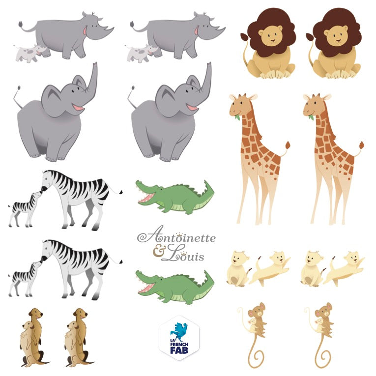 Mini stickers animaux de la jungle scrapbooking