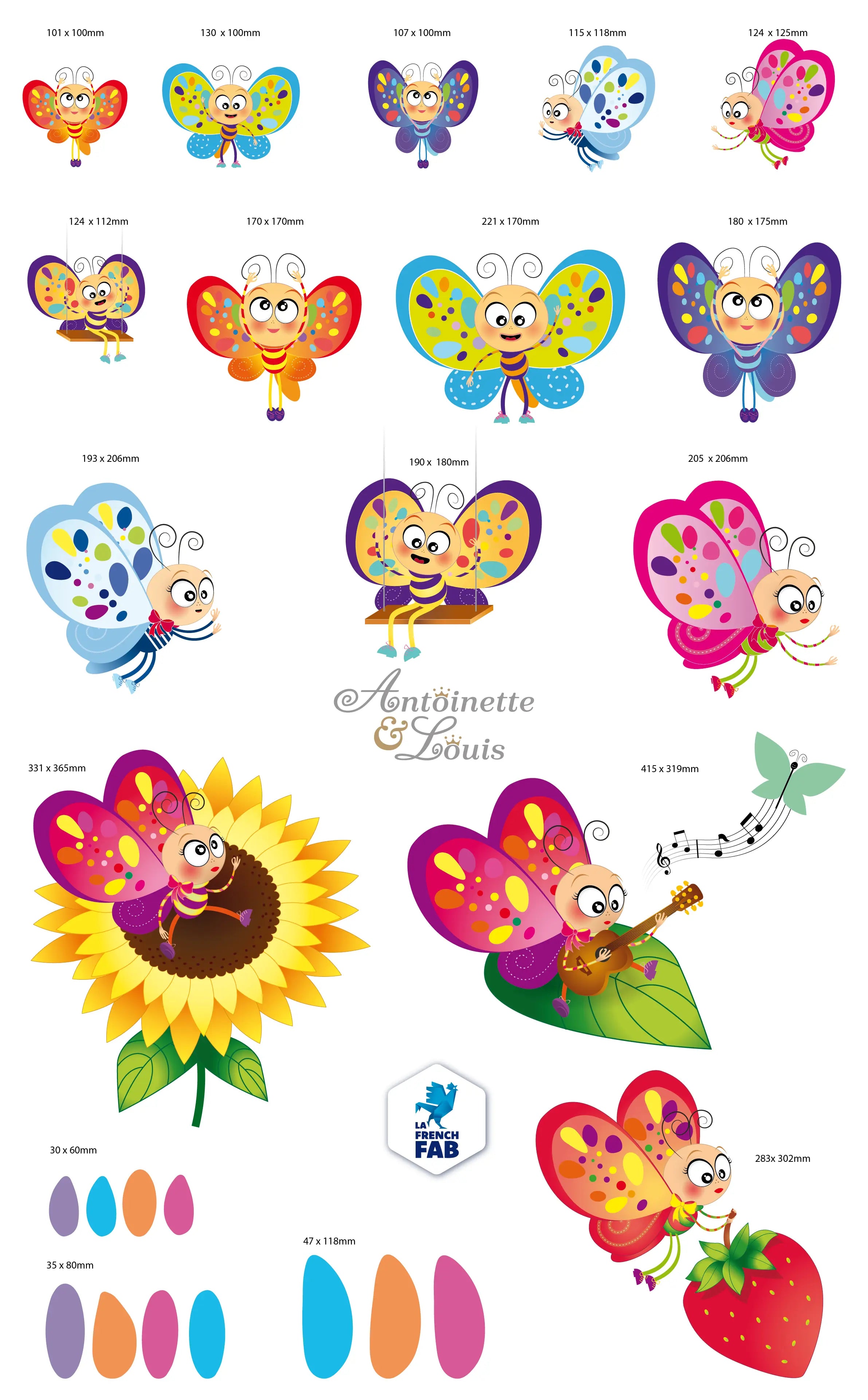 Planche stickers papillons