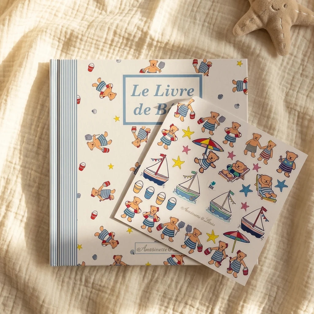 Stickers naissance ourson bleu