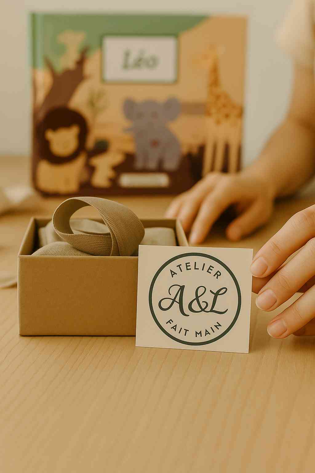 Atelier de création d'albums photos personnalisés, le tout fait main, avec des matériaux durables et éthiques