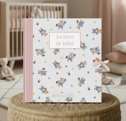 présentation album photo naissance ourson rose antoinette &amp; louis