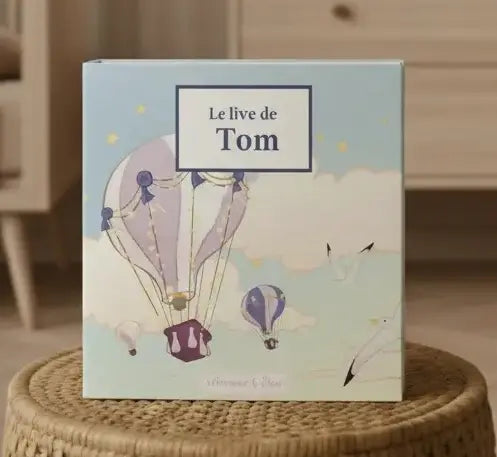 Présentation de l'album photo bébé montgolfière Antoinette & Louis