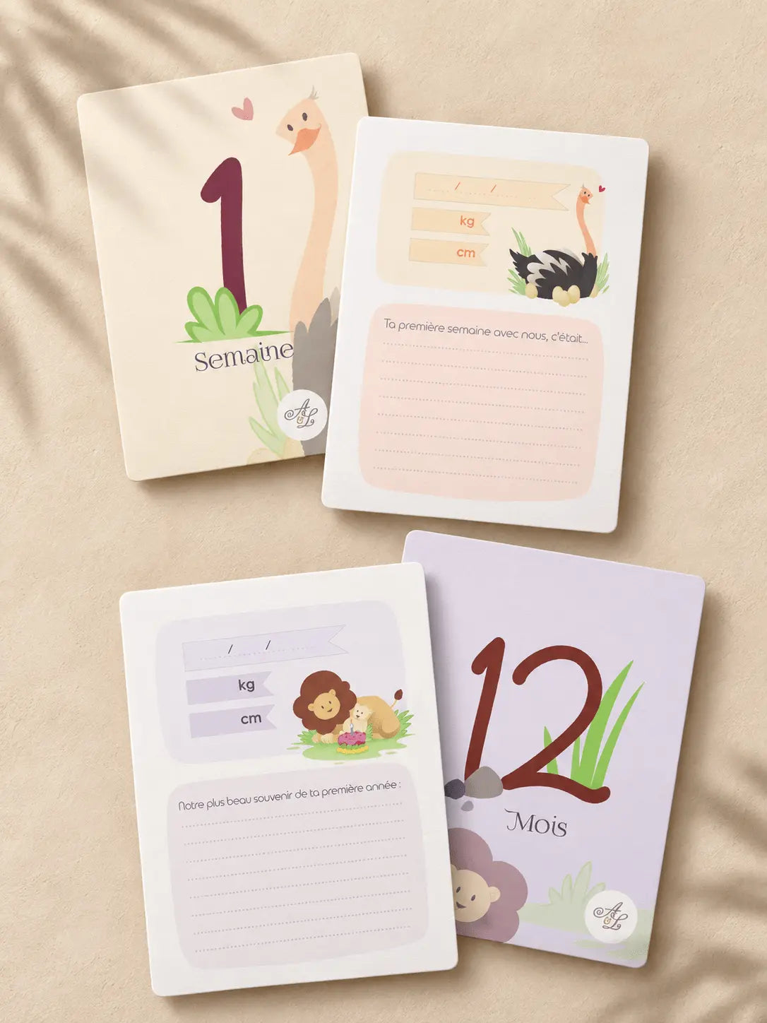 Cartes étapes bébé Jungle