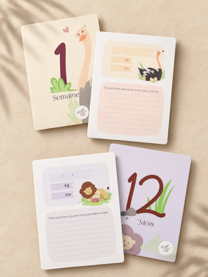 Cartes étapes bébé Jungle