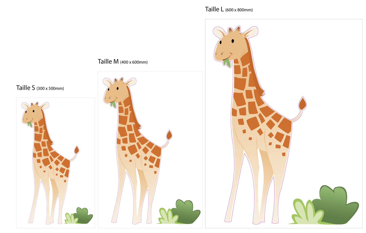 Stickers girafe chambre bébé