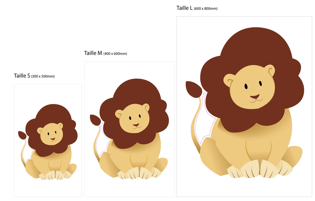 Stickers lion chambre bébé