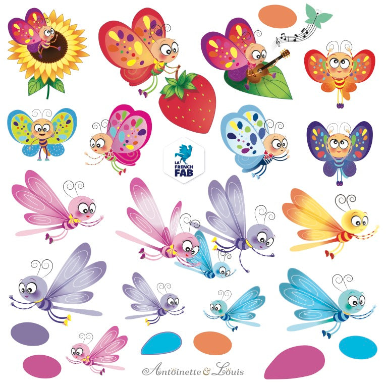 Sticker scrapbooking Papillons &amp; Libellules