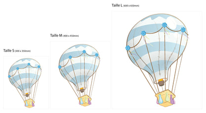 Stickers Montgolfière bleue pour chambre bébé