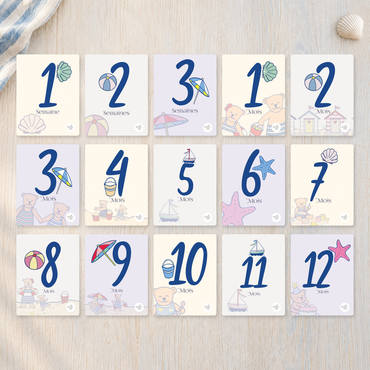 Cartes étapes bébé Ourson