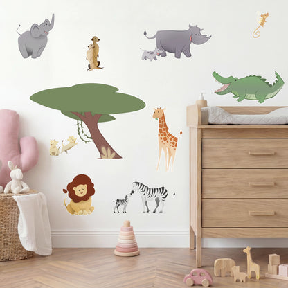 Planche stickers animaux de la jungle