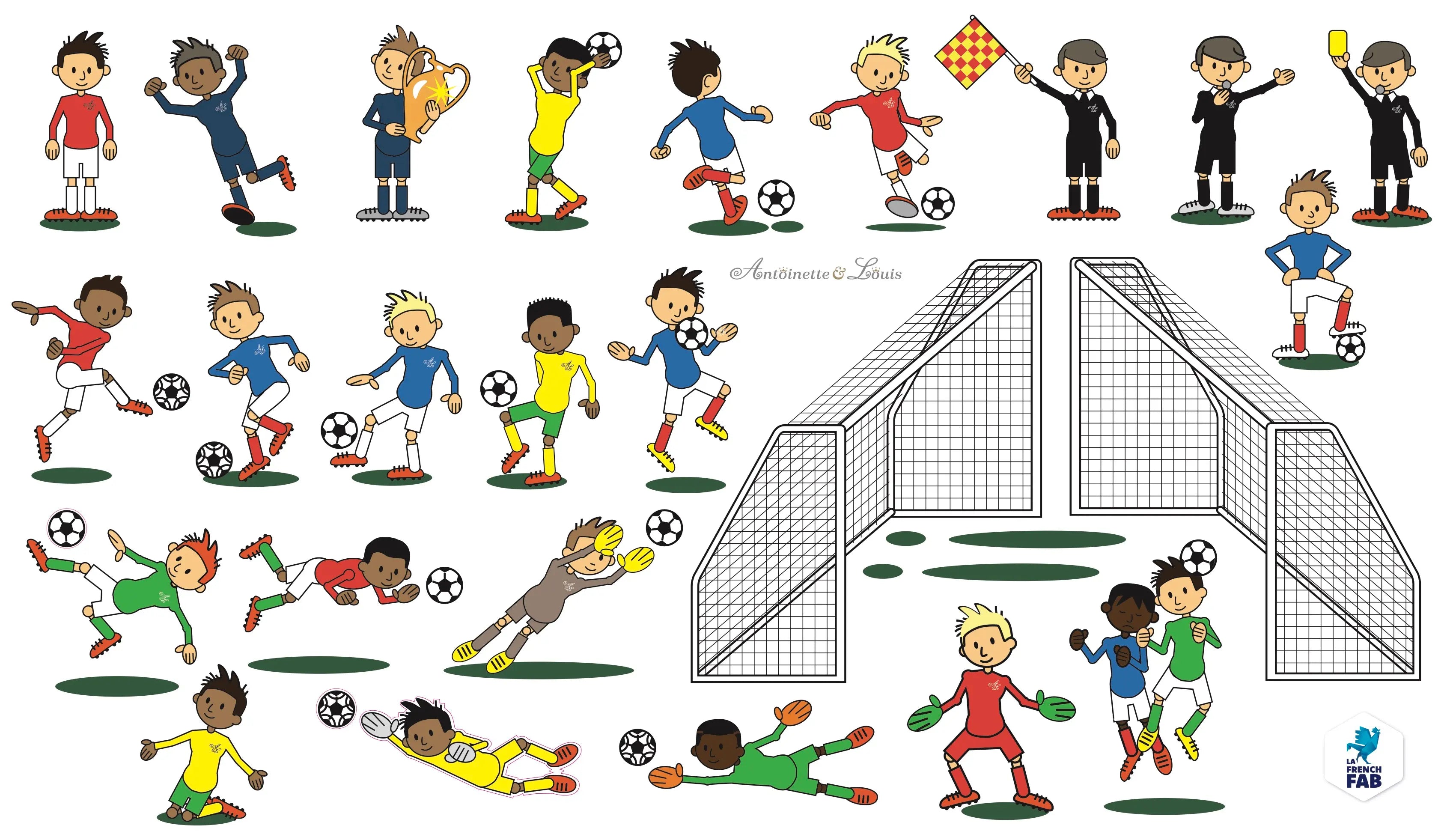 Planche stickers muraux foot enfant