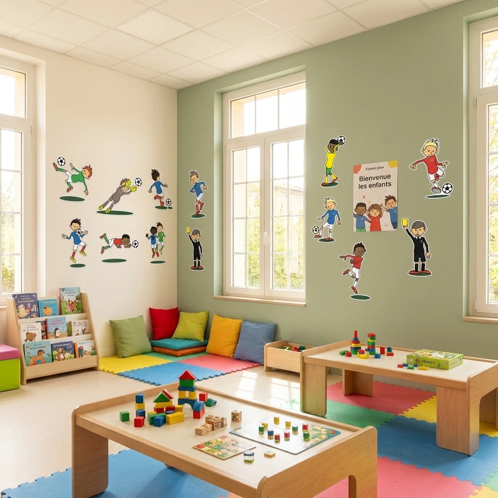 Planche stickers muraux foot enfant