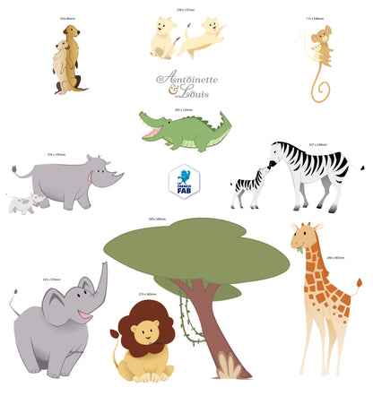 Planche stickers animaux de la jungle