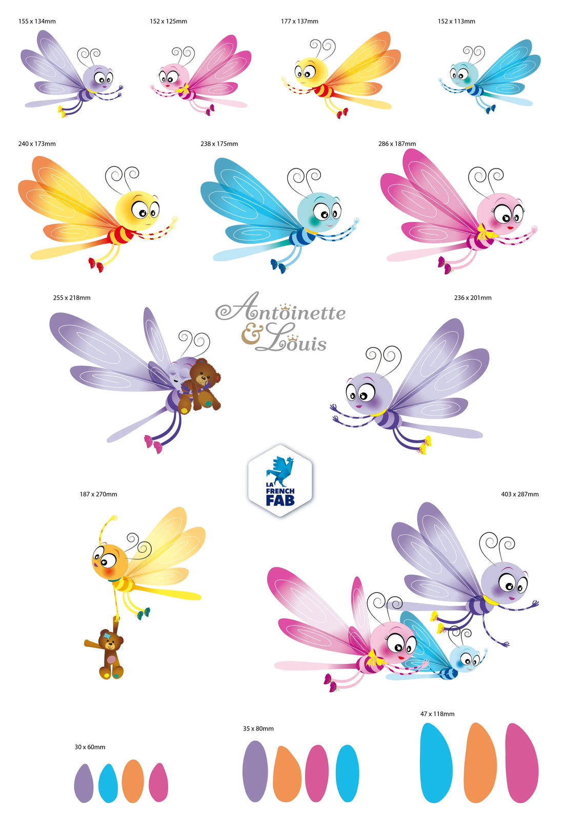 Planche stickers Libellules