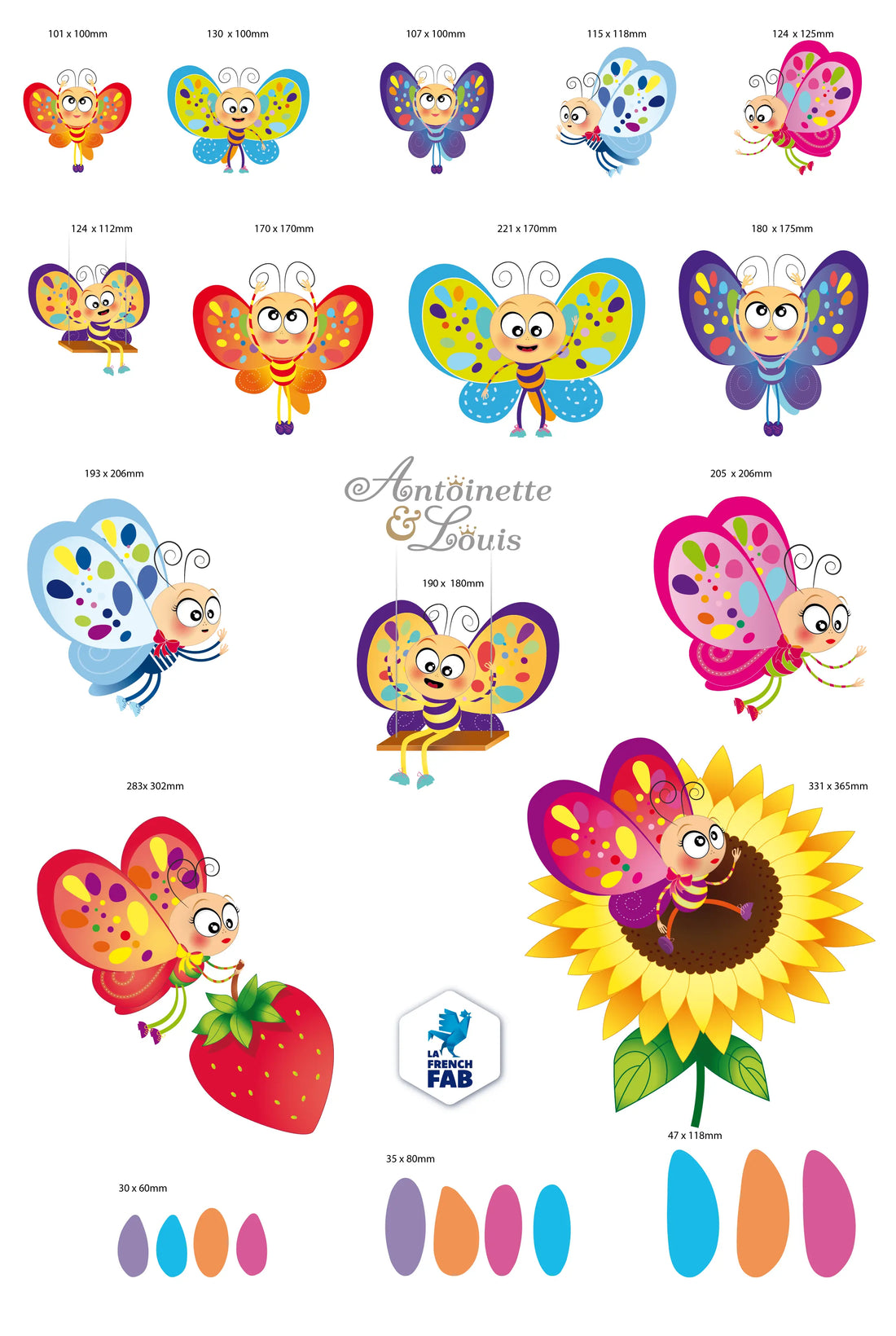 Planche stickers papillons