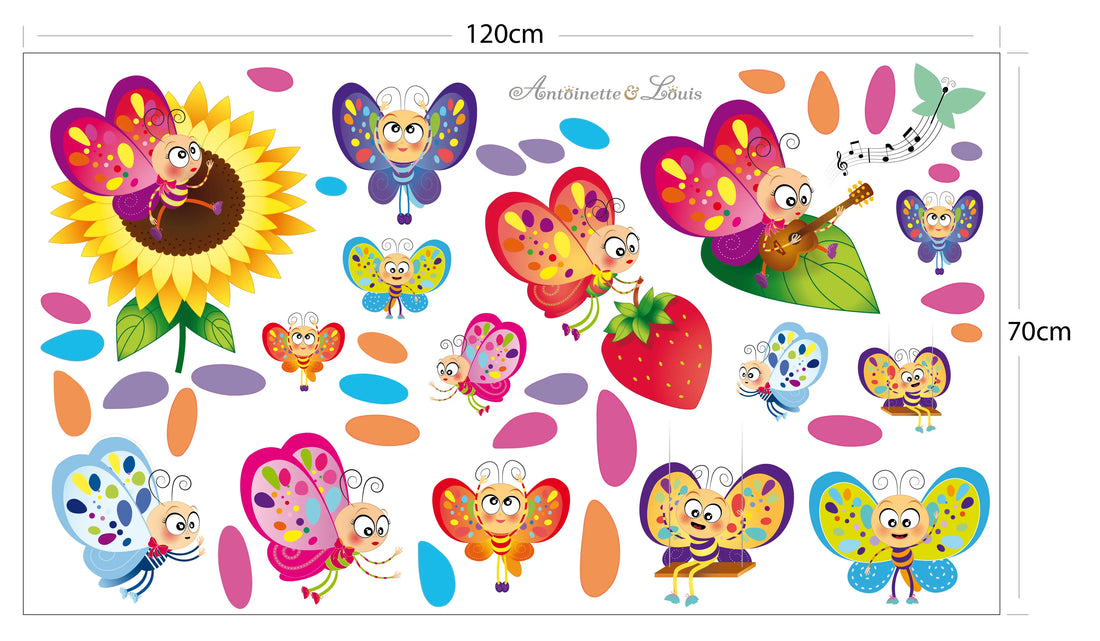 Planche stickers papillons