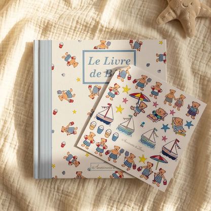 Stickers naissance ourson bleu