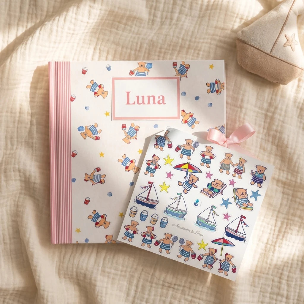 Stickers naissance ourson bleu