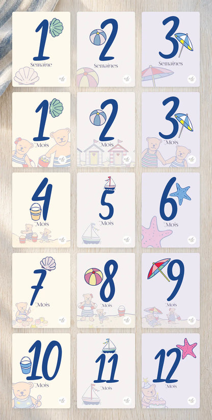 Cartes étapes bébé Ourson