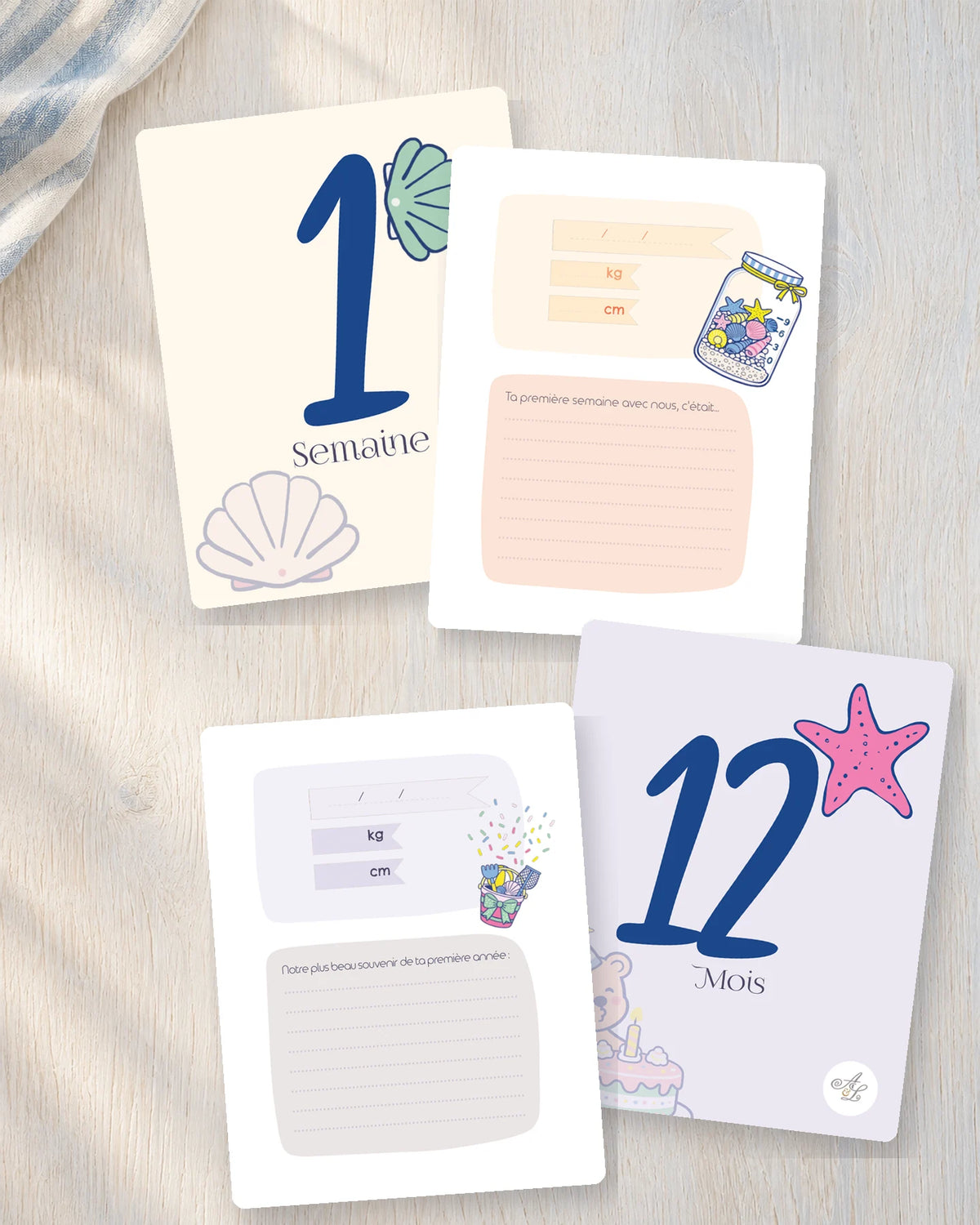 Cartes étapes bébé Ourson
