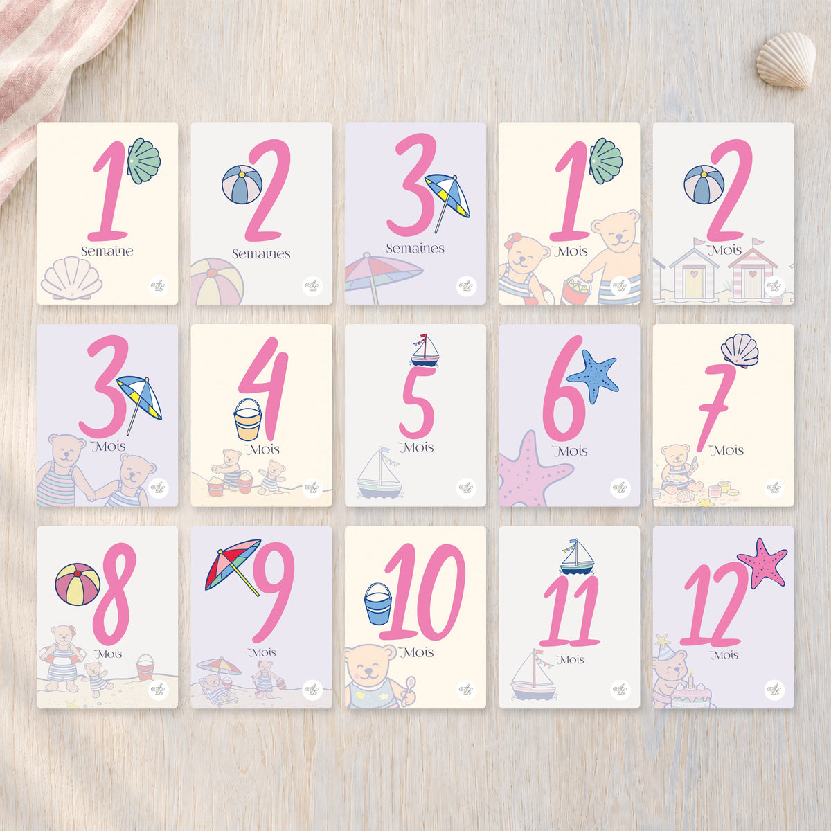 Cartes étapes bébé Ourson