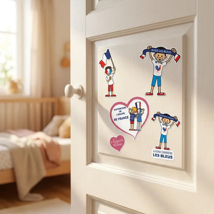 Pack 5 stickers enfant supporter équipe de France Foot - Coupe du monde 2026 