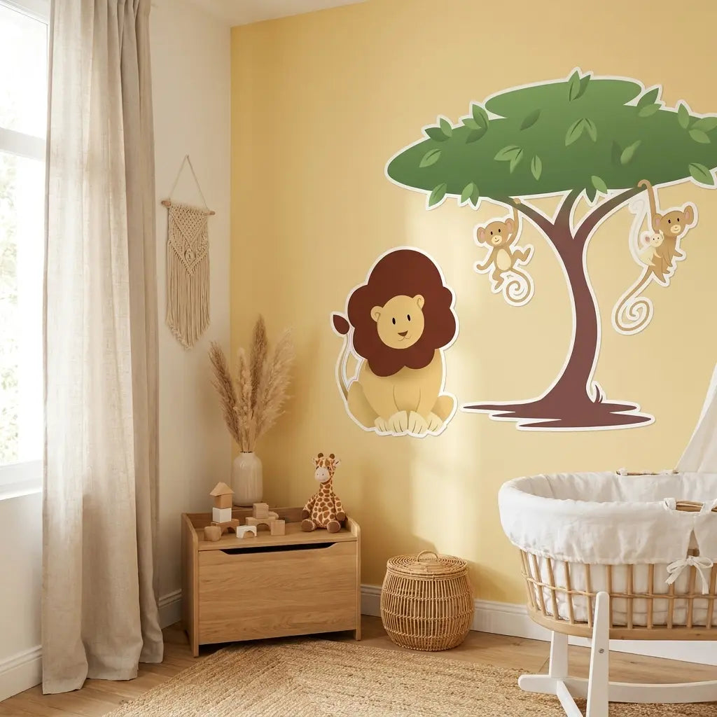 Stickers lion chambre bébé