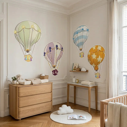 Stickers Montgolfière parme pour chambre bébé