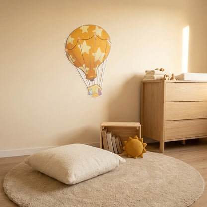 Stickers montgolfière orange chambre bébé