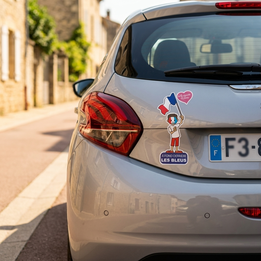 Pack 5 stickers enfant supporter équipe de France Foot - Coupe du monde 2026 