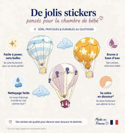 Stickers montgolfière chambre bébé