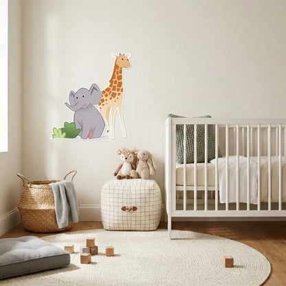 Stickers éléphant girafe chambre bébé