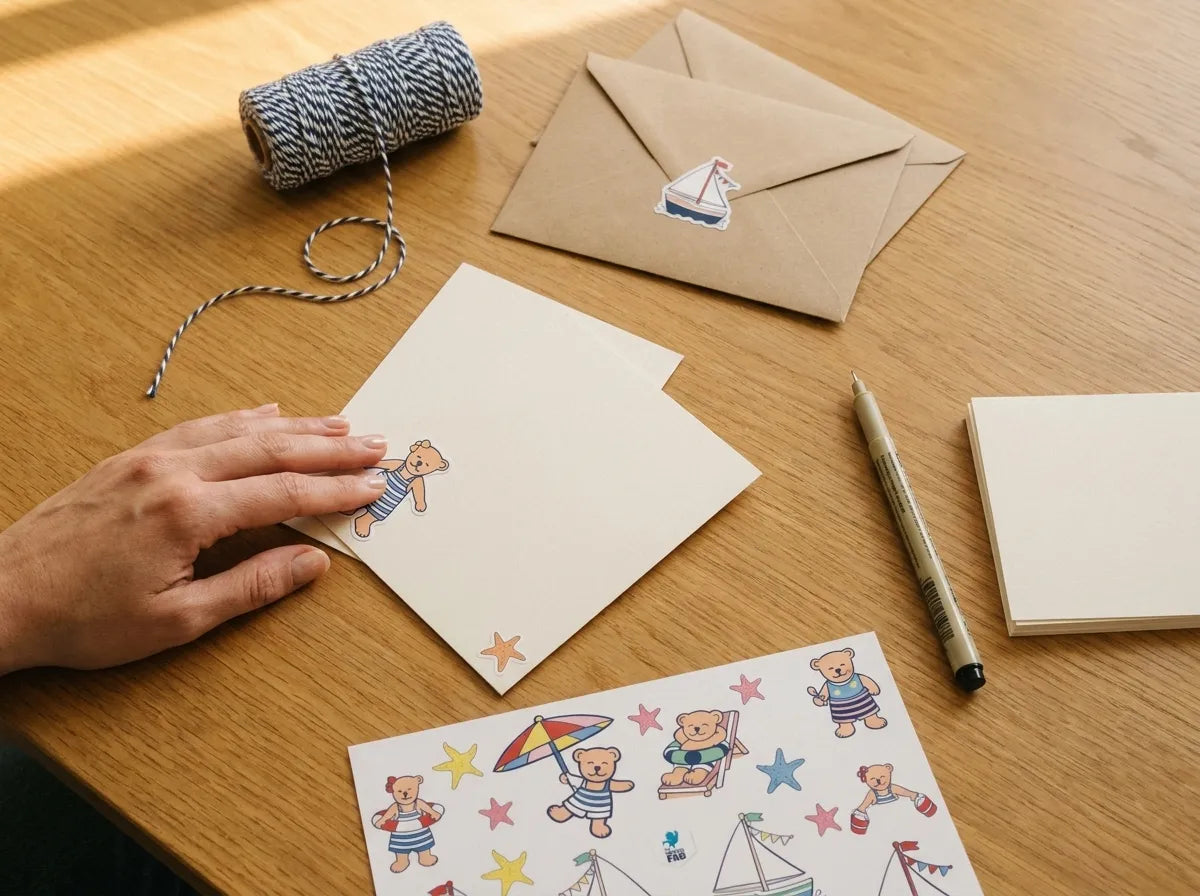 Stickers naissance ourson bleu