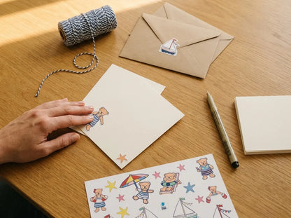 Stickers naissance ourson bleu