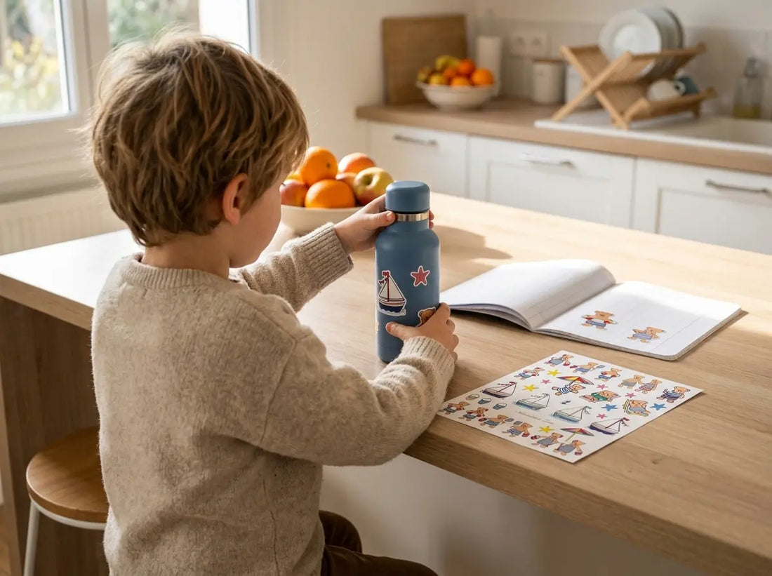 Stickers naissance ourson bleu