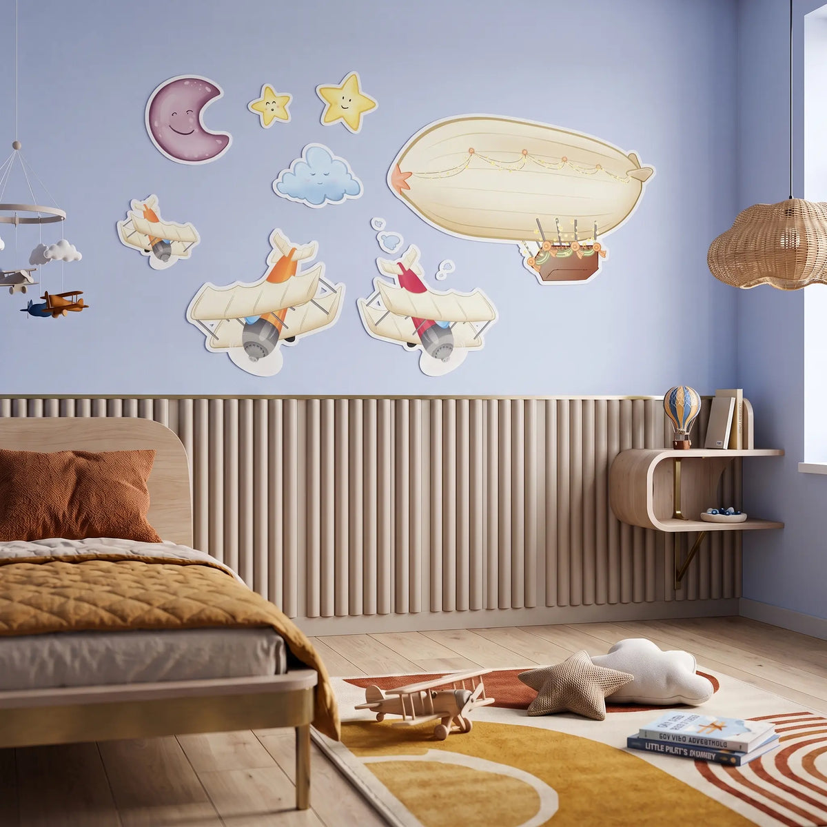 Planche de 8 stickers avion - 12 décors illustrés
